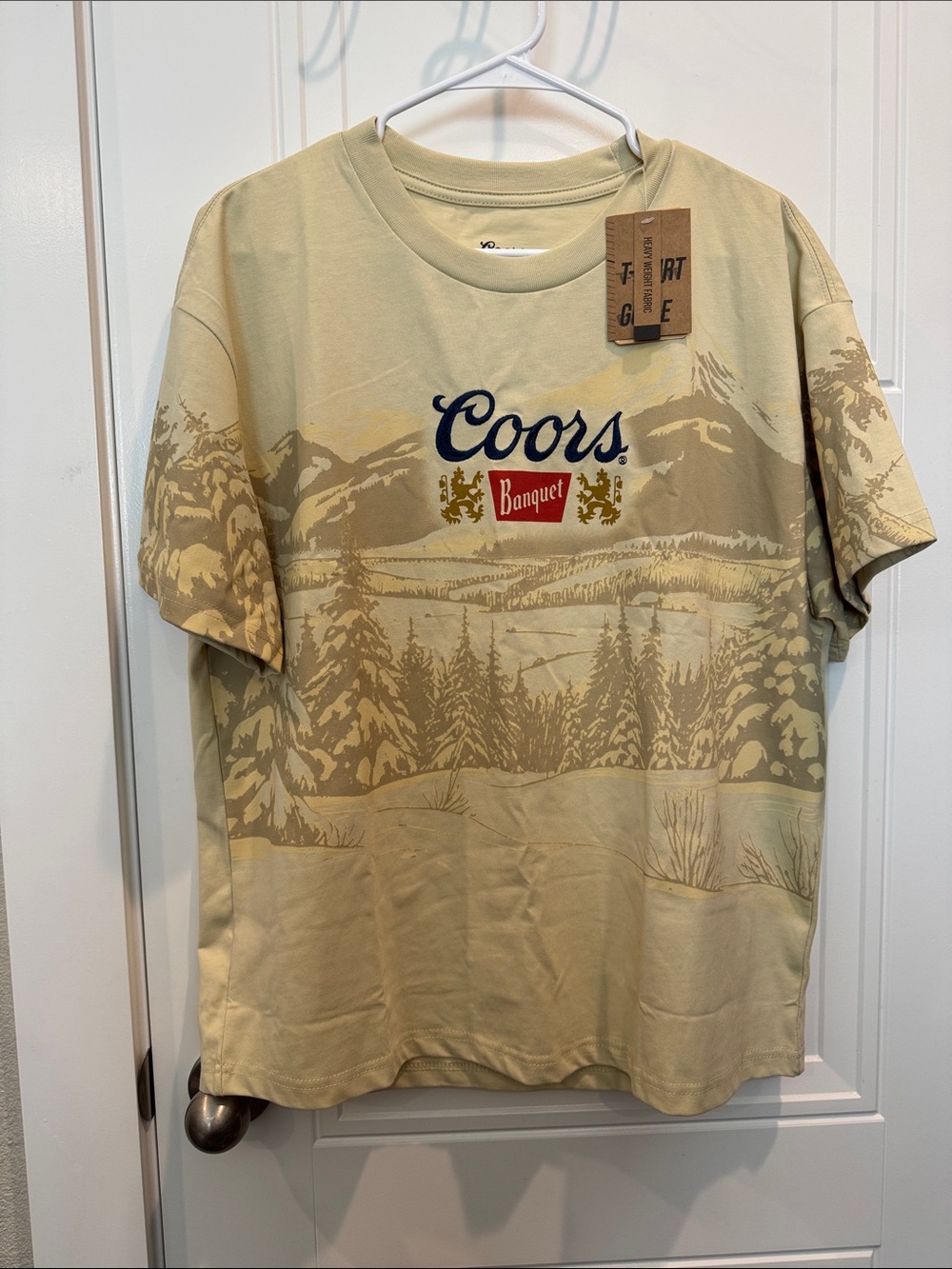 Coors Banquet Graphic Short-Sleeve Tee in Light Beige